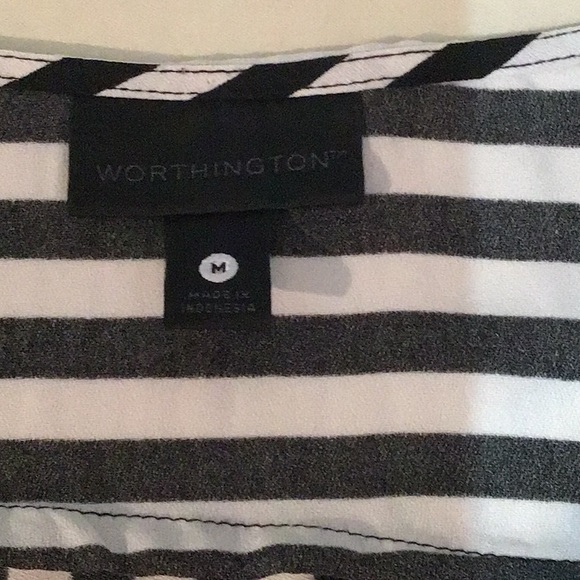 Worthington striped wrap blouse size medium - Picture 9 of 11